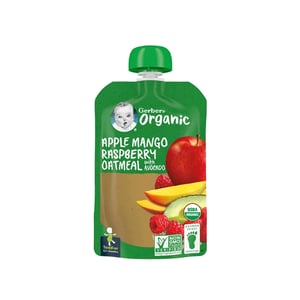 Gerber Organic Apple Mango Raspberry Oatmeal with Avocado Puree 99g•