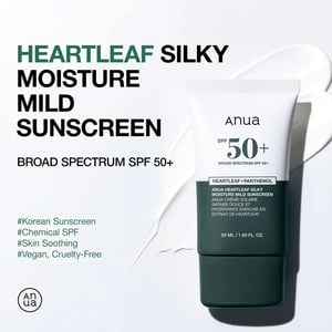 Anua Heartleaf Silky Moisture Sun Cream 50ml SPF 50 +PA++++  •