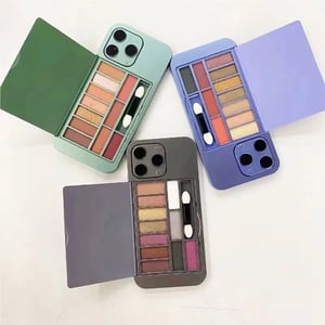 Biggerbowie Iphone 14 Pro Max Shaped 11 Color Eyeshadow Palette with Mirror - Midnight Green
