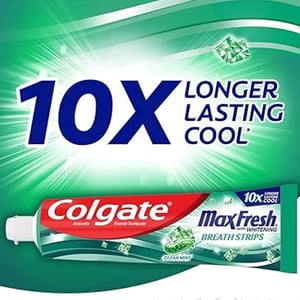 Colgate MaxFresh Whitening With Breath Strips Clean Mint Toothpaste 178g  •