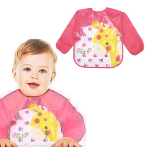 Semi Transparent Bib Apron - Pink Giraffe
