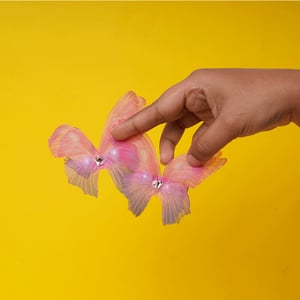 Semi Transparent Net Butterfly Hairclip 1pcs - Pink & Purple