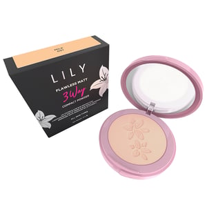Lily Flawless Matt 3 Way Compact Powder 10g - Milk 001