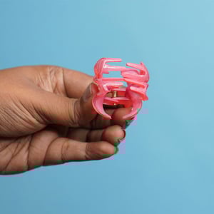 Glossy Plumeria Flower Shape Hair Clip - Red