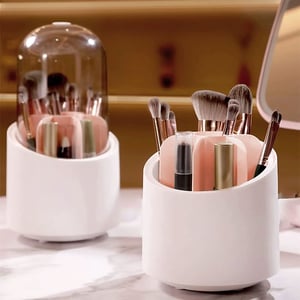 360 Rotary Cosmetic Brush Storage Bucket - Blue