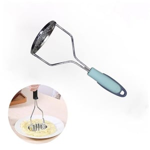 Stainless Steel Potato Masher With Plastic Handle - Pale Teal