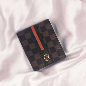Check Printed Men’s Wallet - Chocolate