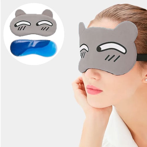 Adjustable Sleeping Eye Mask With Gel Pad - Grey