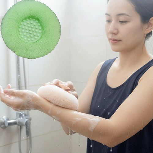 Exfoliating Sponge Shower Loofah - Bright Green