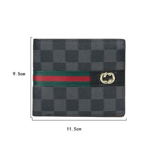 Check Printed Men’s Wallet - Black