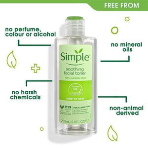 Simple Kind To Skin Soothing Facial Toner 200ml •