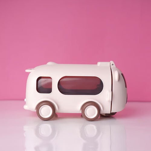 Cute Bus Water Pot For Kids - Cream