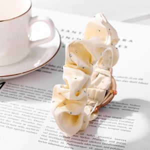 Stone Fashionable Scrunchie Watch For Women - Silky Beige