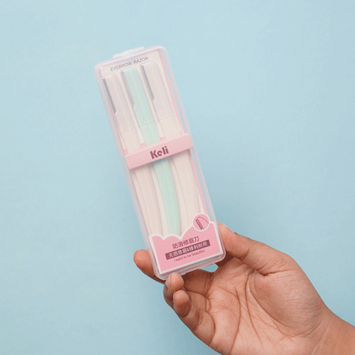 Keli Eyebrow Razor 3pcs (TM1208) - Off-White Light Teal Off-White