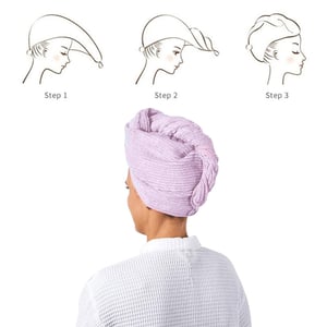 Ultra Soft Hair Wrap & Fleece Bath Towel - Baby Pink