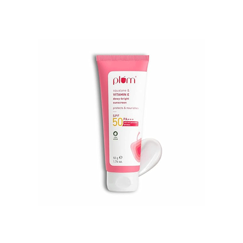 Plum Squalane And Vitamin E Dewy Bright Sunscreen 50ml SPF 50 PA+++ •