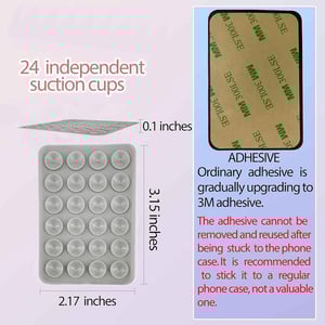 Adhesive Silicone Suction Phone Holder - Gray