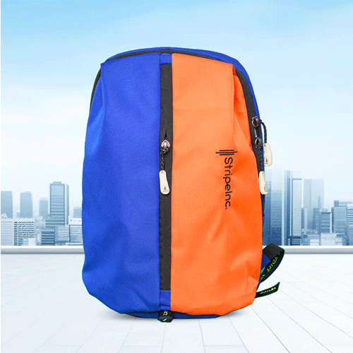 Stripelnc Exclusive Travel Backpack - Blue & Orange