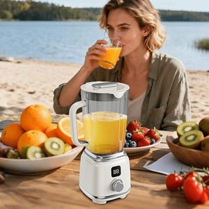 Rechargeable Citrus Juicer With Led Display - White