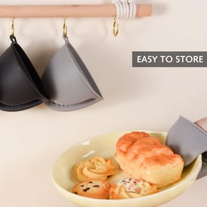 Silicone Heat Resistant Gloves 1 Pair - Gray