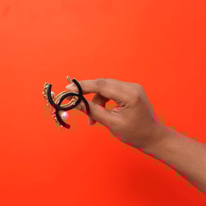 Chanel Style Metal Hair Clip - Black