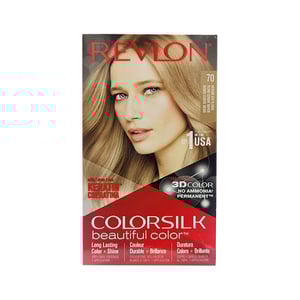 Revlon ColorSilk Beautiful 3D Hair Color - 70 Medium Ash Blonde  •