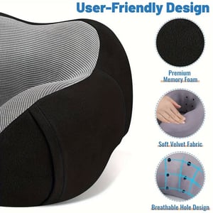 Adjustable Ultra Soft & Comfort Travel Pillow - Black