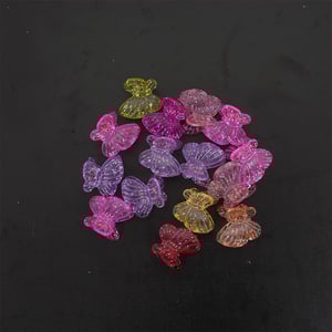 Multicolor Mini Butterfly Semi-Transparent Hair Clip 3pcs Set - Fluffy Wings