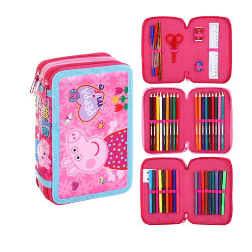 Peppa Pig 3 Tier Filled Zip Pencil Case