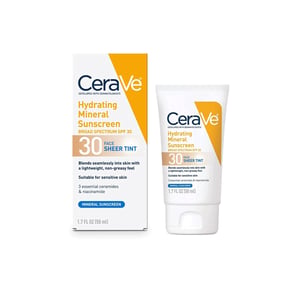 CeraVe Hydrating Mineral Sunscreen for Face Sheer Tint 50ml - SPF30 •