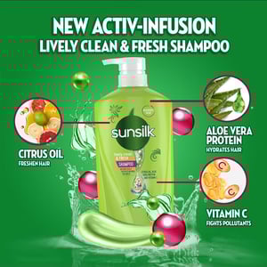 Sunsilk Lively Clean & Fresh Shampoo 625ml •