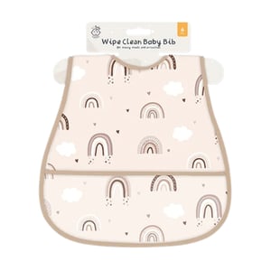 123 Baby Wipe Clean Baby Bibs - Rainbow 6m+