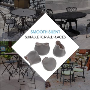 Round Shape Silicone Chair Leg Cover 4pcs - Purple Gray