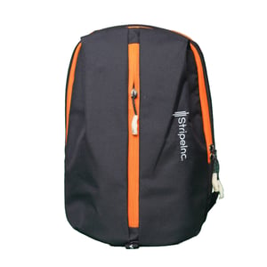 Stripelnc Exclusive Travel Backpack - Black With Orange Border
