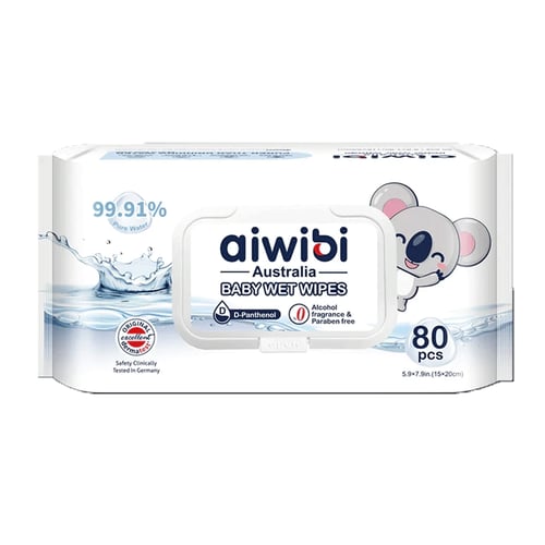 Aiwibi 99.91% Pure Water Australia Baby Wet Wipes 80pcs•