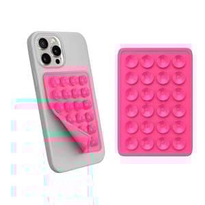 Adhesive Silicone Suction Phone Holder - Hot Pink
