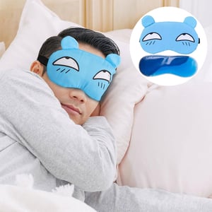 Adjustable Sleeping Eye Mask With Gel Pad - Sky Blue