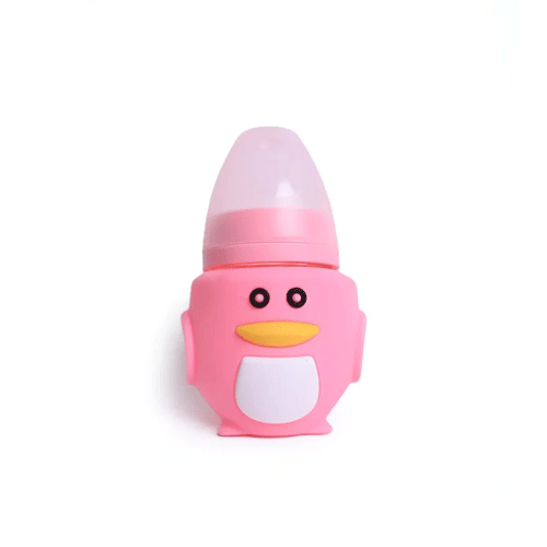 Baby Glass Feeder With Silicon Cover 120ml - Pink