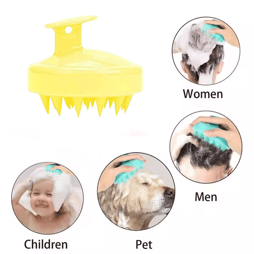 Sweet Beauty Silicone Hair Scalp Massage Brush - Yellow