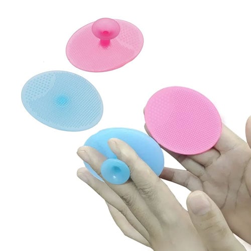 2pcs Silicone Massage Brush - Baby Pink & Baby Blue