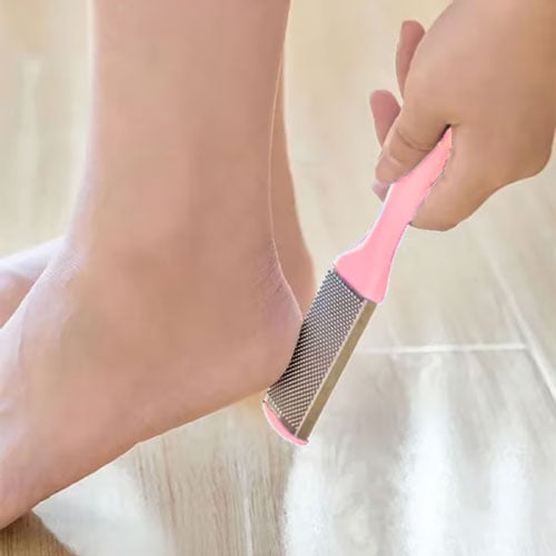 Stainless Steel Foot Scrubber - Pink