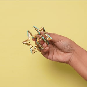 Star Shape Metal Hair Clip - Teal Green