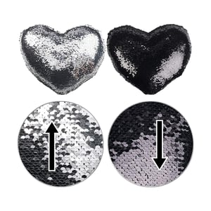 Sequin Soft Heart Key Ring - Black