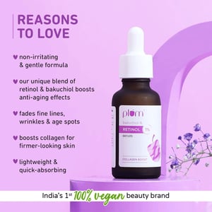 Plum Bakuchiol And Retinol 1%  Face Serum 30ml •