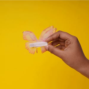 Semi Transparent Net Butterfly Hairclip 1pcs - White & Pink