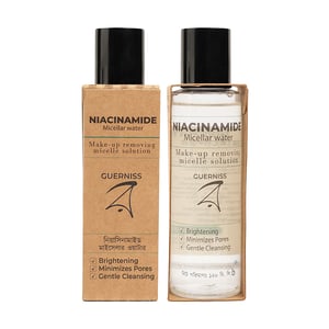 Guerniss Raw Niacinamide Micellar Water 120ml With Guerniss Cotton Pads - 80pcs Combo