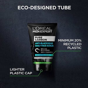 L'Oreal Paris Men Expert Pure Carbon Anti-Blackhead Daily Face Scrub 100ml •
