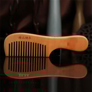 Naturally Carved Peach Sandalwood Wood Comb