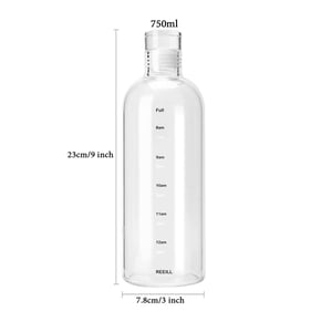 Transparent Glass Water Bottle 750ml