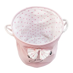 Cloth Storage Basket - Pink Elephant